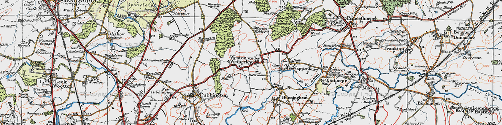 Old map of Weston under Wetherley in 1919