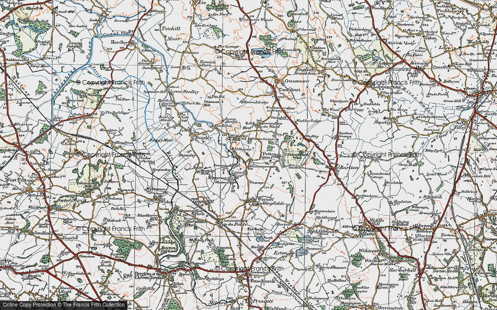 Old Map of Historic Map covering Pennyrush in 1921