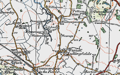 Old map of Westonwharf in 1921