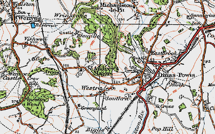 Old map of Westra in 1919