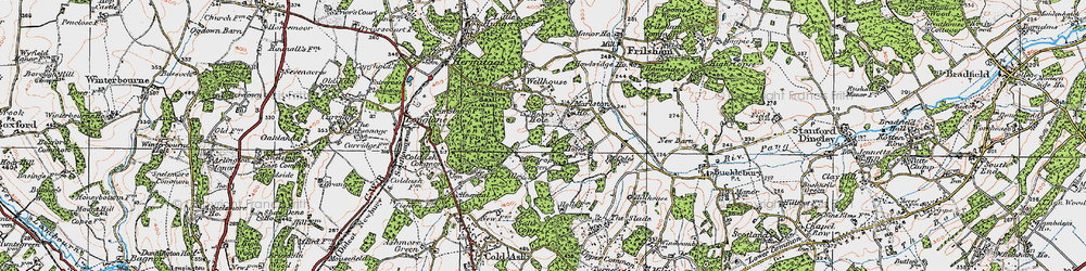 Old map of Westrop Green in 1919
