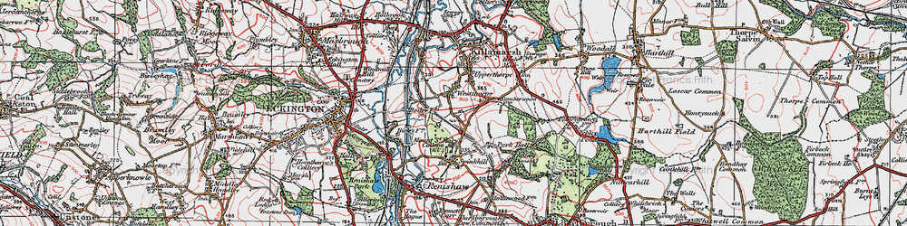 Old map of Westthorpe in 1923