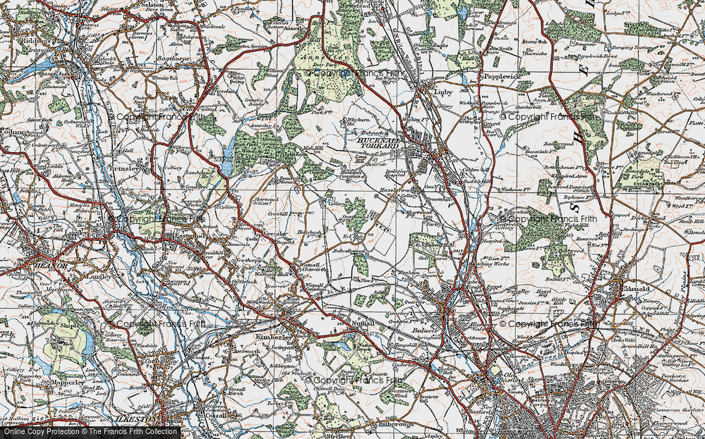 Old Map of Historic Map covering Blenheim in 1921