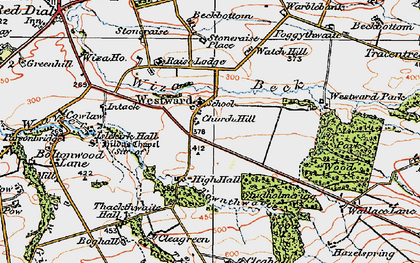 Old map of Westward in 1925