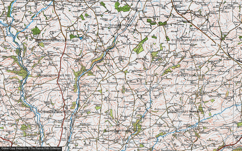 Old Map of Westweekmoor, 1919 in 1919
