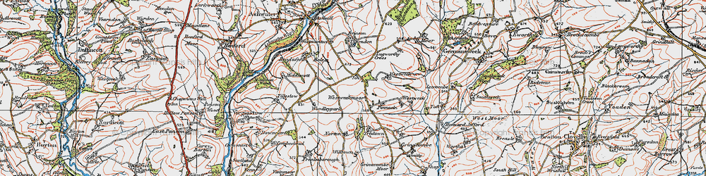 Old map of Westweek Barton in 1919
