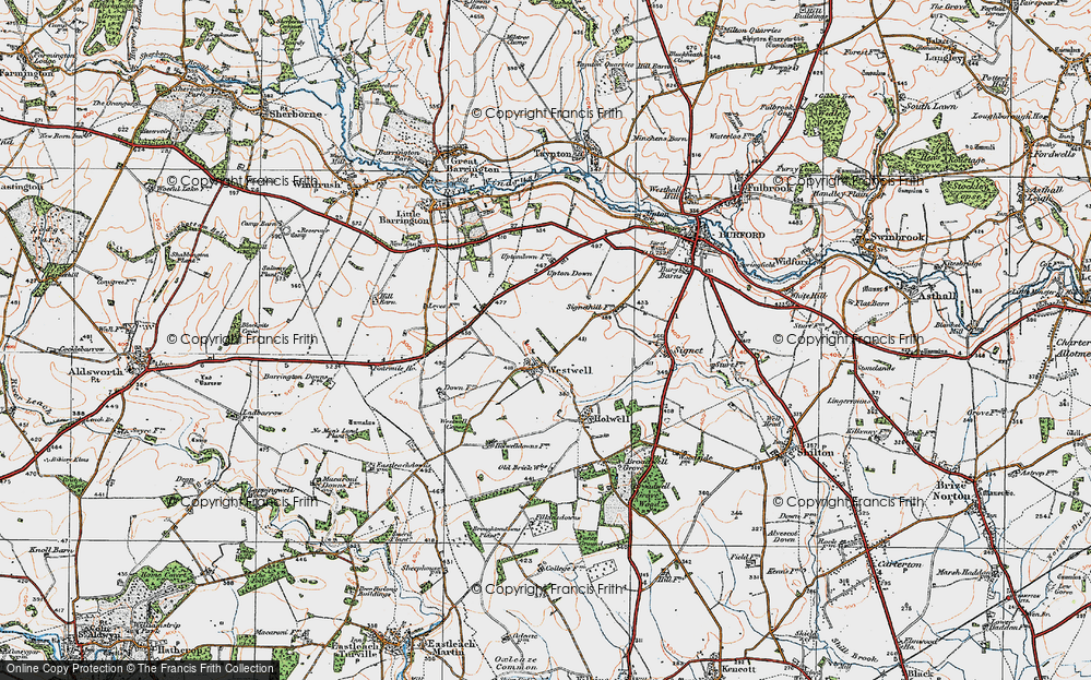 Old Map of Westwell, 1919 in 1919