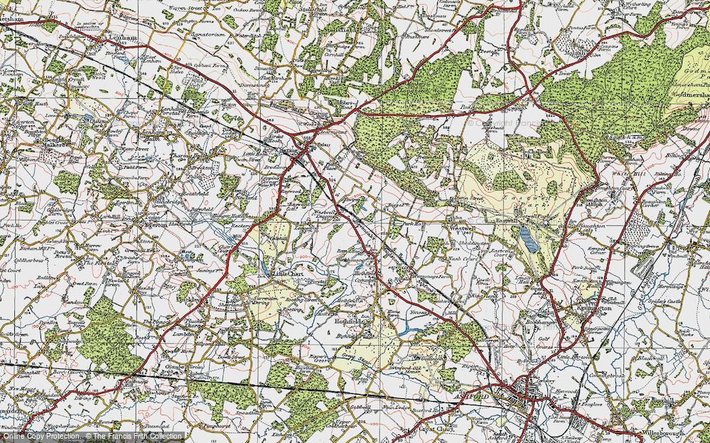 Old Map of Westwell Leacon, 1921 in 1921