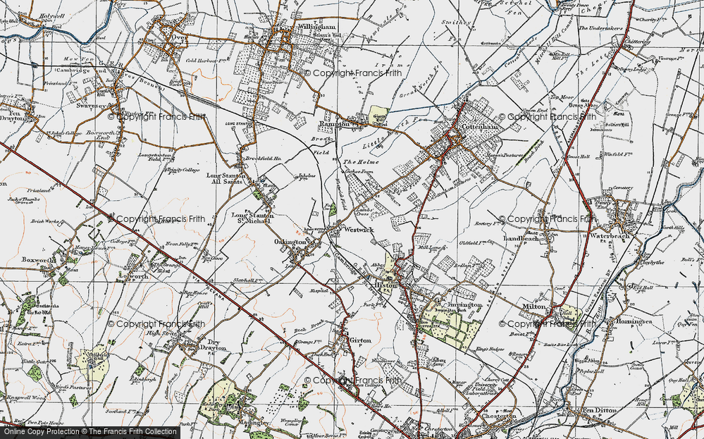 Old Map of Historic Map covering Westwick Field in 1920