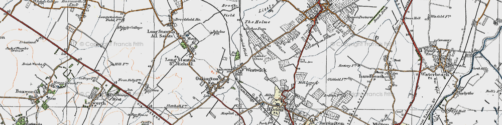 Old map of Westwick Field in 1920