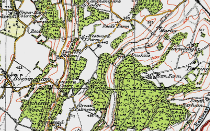 Old map of Westwood in 1920