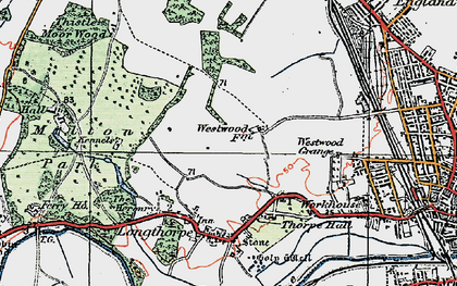Old map of Westwood in 1922
