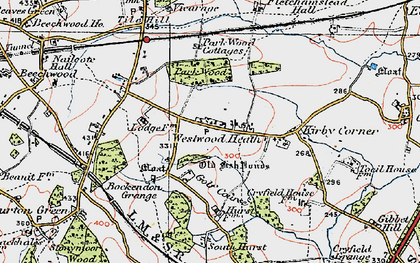 Old map of Westwood Heath in 1921