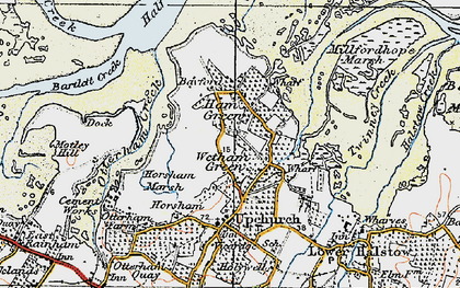 Old map of Wetham Green in 1921