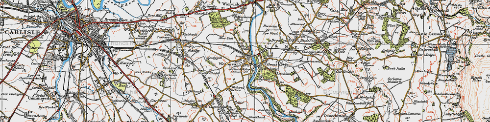 Old map of Wetheral in 1925