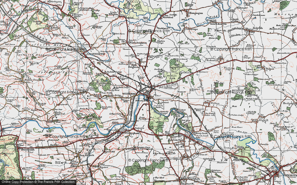 Old Map of Historic Map covering Linton Ings in 1925