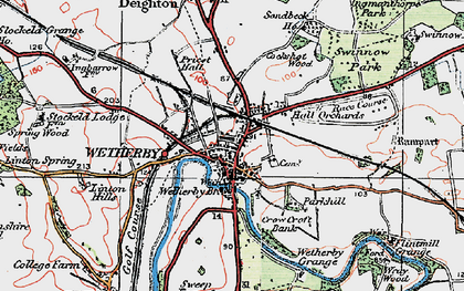 Old map of Wetherby in 1925