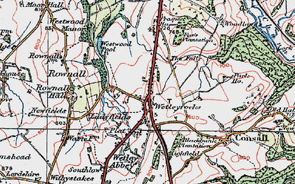 Old map of Wetley Rocks in 1921