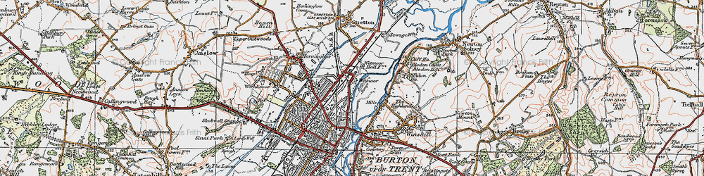 Old map of Bladon Castle in 1921