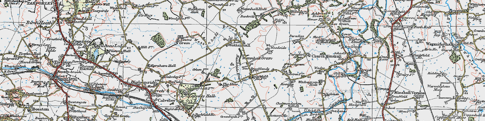 Old map of Wettenhall Green in 1923