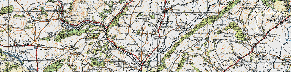 Old map of Wettles in 1920