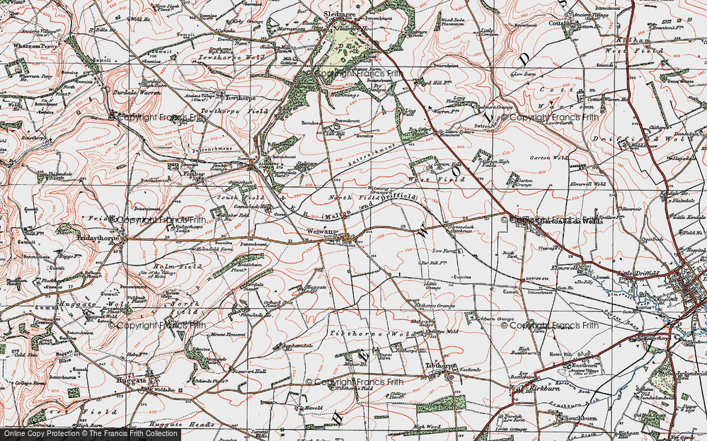 Old Map of Wetwang, 1924 in 1924