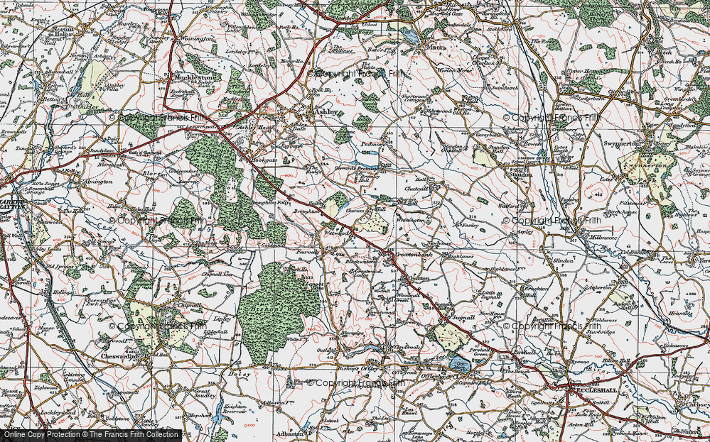 Old Map of Wetwood, 1921 in 1921