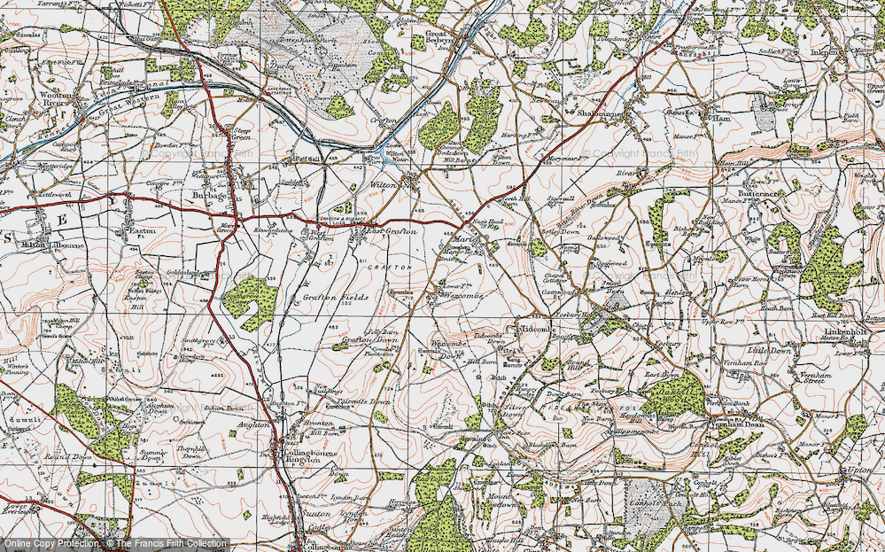 Old Map of Wexcombe, 1919 in 1919