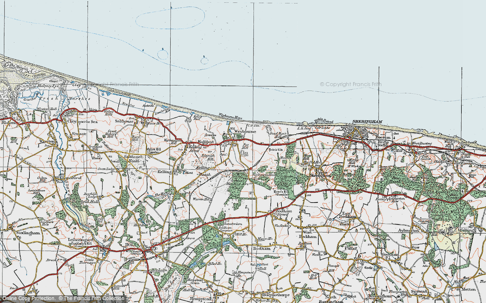 Old Map of Weybourne, 1922 in 1922