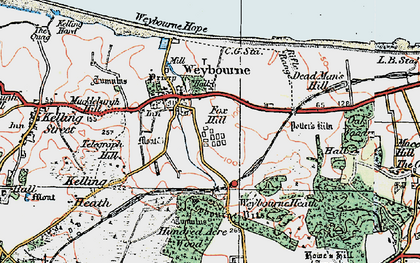 Old map of Weybourne in 1922