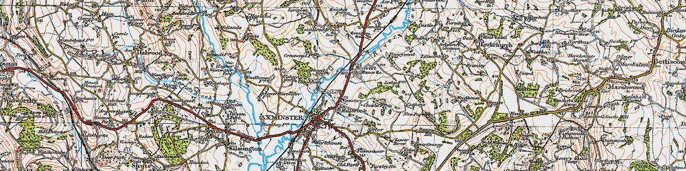 Old map of Weycroft in 1919