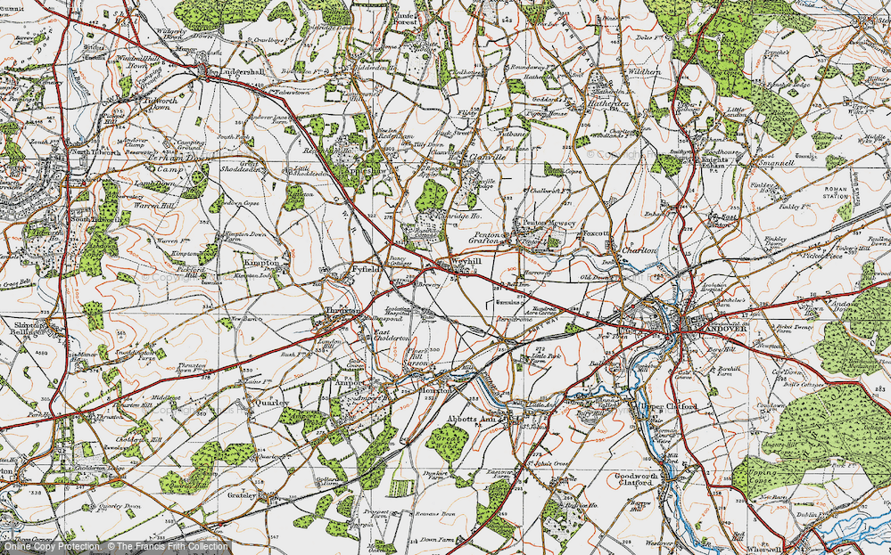Old Map of Weyhill, 1919 in 1919