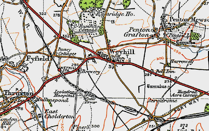 Old map of Weyhill in 1919