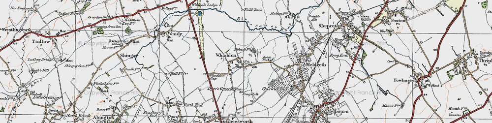 Old map of Whaddon in 1920