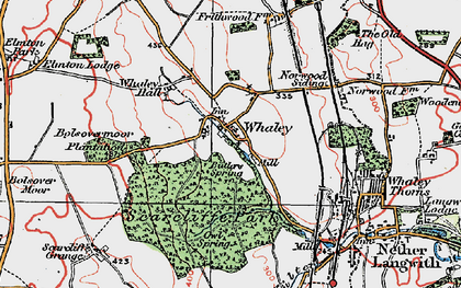 Old map of Whaley Common in 1923