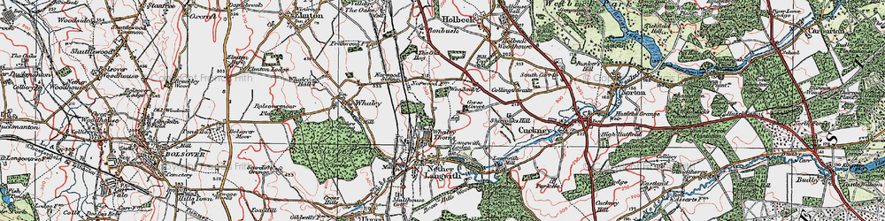 Old map of Whaley Thorns in 1923