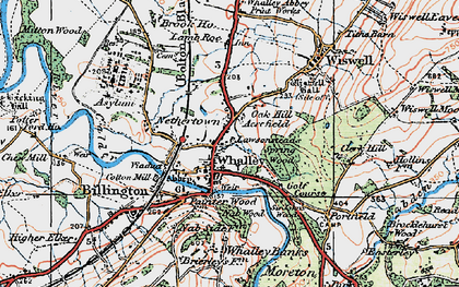 Old map of Whalley in 1924