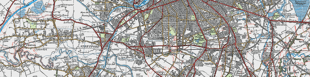 Old map of Whalley Range in 1924