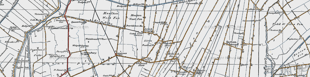 Old map of Whaplode Drove in 1922