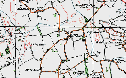Old map of Wharles in 1924