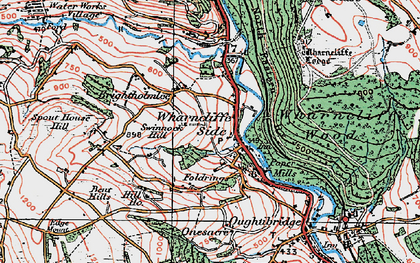Old map of Wharncliffe Side in 1924