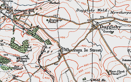 Old map of Wharram le Street in 1924