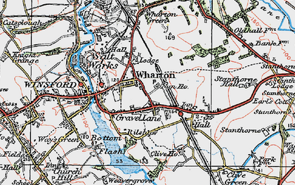 Old map of Wharton in 1923