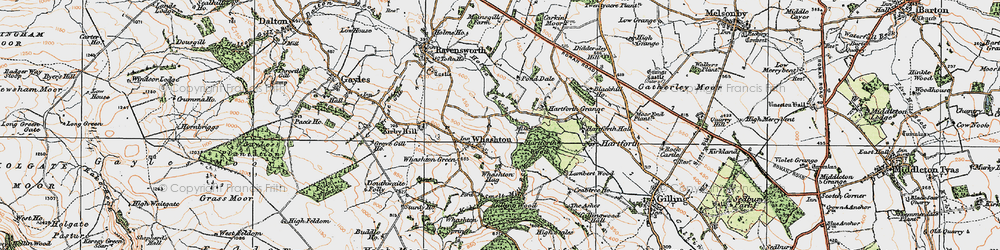 Old map of Whashton Green in 1925