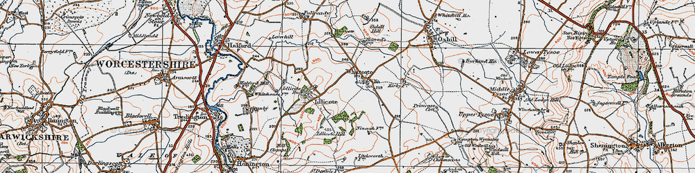 Old map of Whatcote in 1919
