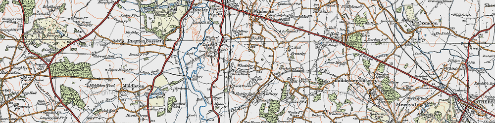 Old map of Whateley in 1921