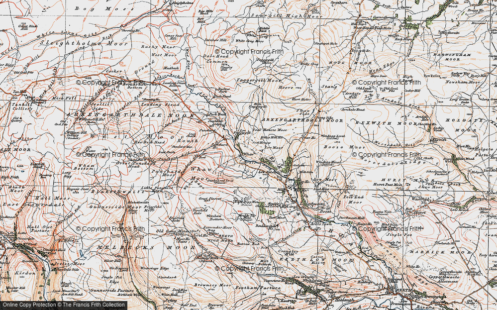 Old Map of Whaw, 1925 in 1925