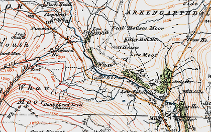 Old map of Whaw Moor in 1925