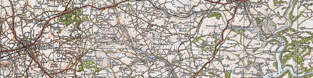 Old map of Wheal Baddon in 1919
