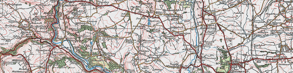 Old map of Wheatcroft in 1923